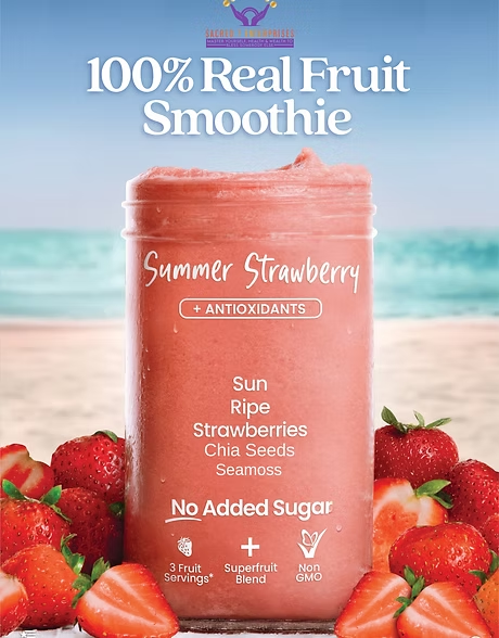 Sacred 7 Summer Strawberry 100% real fruit smoothie puree