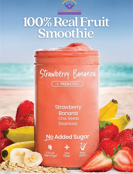 Sacred 7 Strawberry Bananza 100% real fruit smoothie puree