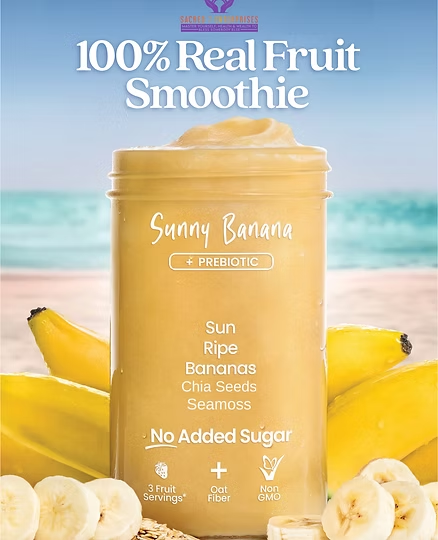 Sacred 7 Sunny Banana 100% real fruit smoothie puree